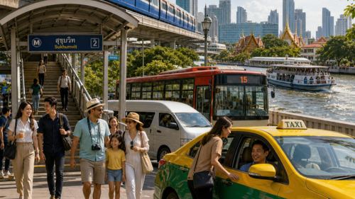 Thailand Transportation 2026 - Taxi Grab Train Bus..