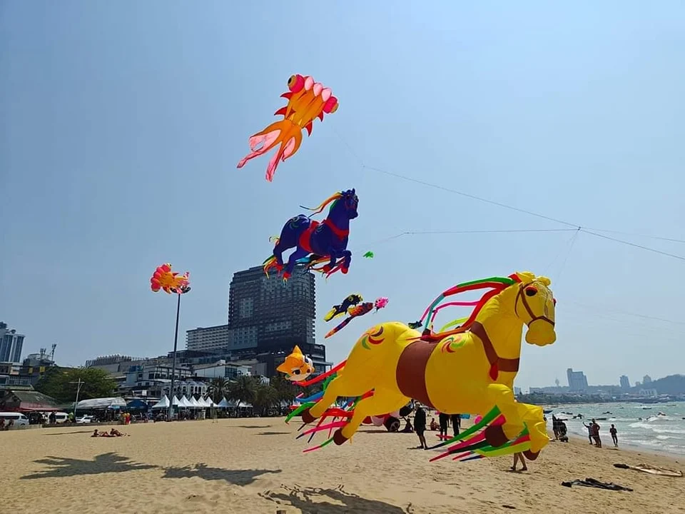 Pattaya Kite Festival - vibrant kites soaring over the city